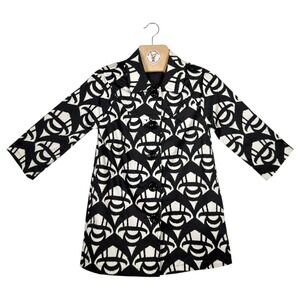 Ambition Mod Graphic Print Jacket Black White Retro 60s Style Women S
